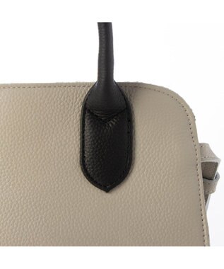 UNBILLION ペルケ perche / 牛革スクエア2way手提げ ライトグレー