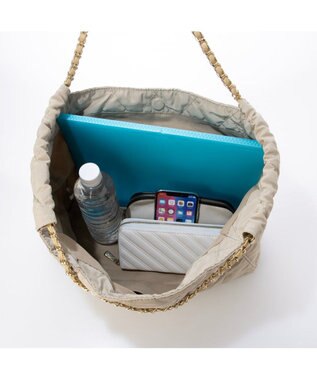 UNBILLION カシュカシュ cachecache / ナイロンキルトチェーントート ベージュ