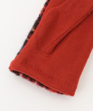 ORuKuBET ラングヘアシャギーチェック3Wayジャージグローブ(WOMEN)【タッチパネル対応】 レッド