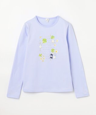 組曲 KIDS 【150-160㎝】オシバナクローバー Tシャツ サックスブルー系