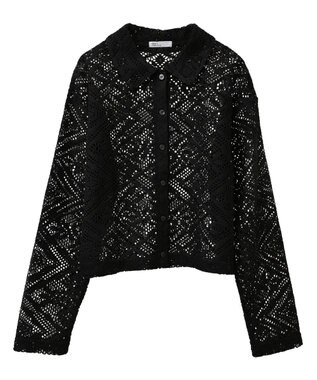 CRAFT STANDARD BOUTIQUE クロシェレースカーディガン Black