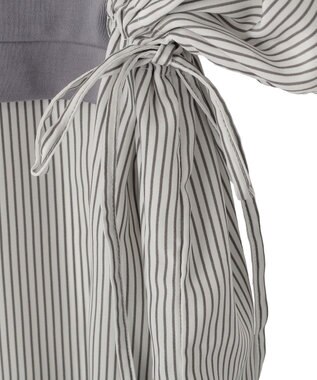 Green Parks 脇リボンドッキングチュニック Stripe Gray