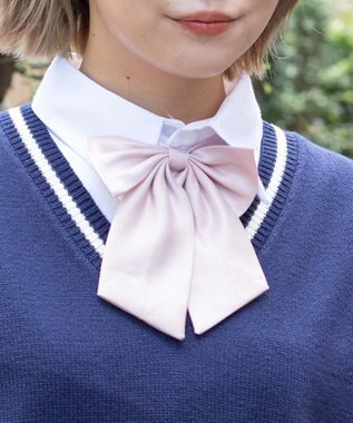 WEGO 【SCHOOL ITEM】ムジスクールリボン ピンク