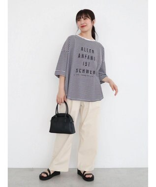 Green Parks インド綿 BIGサイズブロックロゴ半袖プルオーバー Border