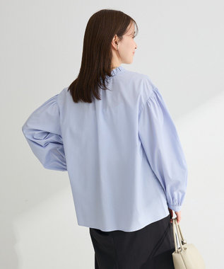 Green Parks ２ｗａｙフリルハイネックブラウス Sax