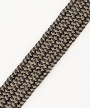 JOSEPH ABBOUD 【キングサイズ・イタリア素材・ストレッチ・日本製】 ストレッチレザーミックス ベルト ダークブラウン系