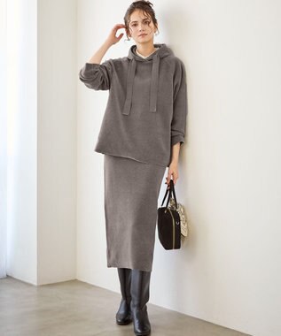 23区 S 【SLOW/一部店舗限定】ベロア風ニット スカート ブラウン系