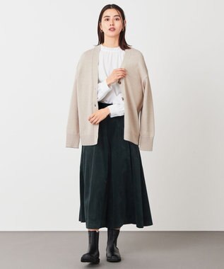 ANY 【洗濯機可】ラムウールVネック カーディガン アイボリー