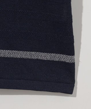 JOSEPH ABBOUD 【エコ素材/軽量/通気性/速乾性】ペーパーヤーンニット ポロ ネイビー系