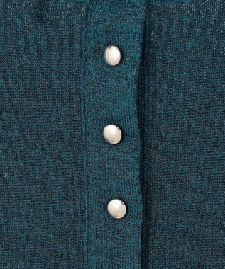 23区 L 【洗える/吊り干しOK】ヴィスコースストレッチ ドルマンスリーブ ラメ ニット ピーコックグリーン系