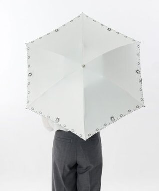 AURORA NINA RICCI（ニナリッチ）花柄刺繍晴雨兼用パラソル（折りたたみ傘） オフホワイト