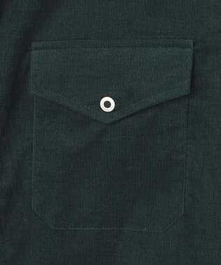 J.PRESS MEN バンドカラーリバーシブル シャツ ダークグリーン系