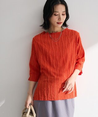 Green Parks ５分袖表面感カットプルオーバー