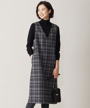  クラシカル ツイード タータン ジャンパースカート