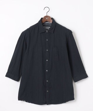 JOSEPH ABBOUD 【キングサイズ・1枚で2通りの着こなし】オーガニックコットンリバーシブル 七分袖シャツ