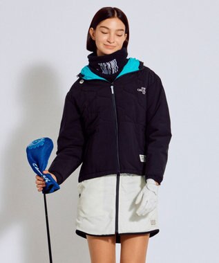 PW CIRCULUS 【撥水加工 / ストレッチ】【WOMEN】キルティング中綿ブルゾン ゴルフウェア レディース ブラック系