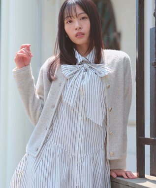 Feroux ブークレー ニット ジャケット アイボリー系