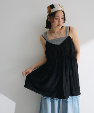 Green Parks テープ刺繍ビスチェ Black