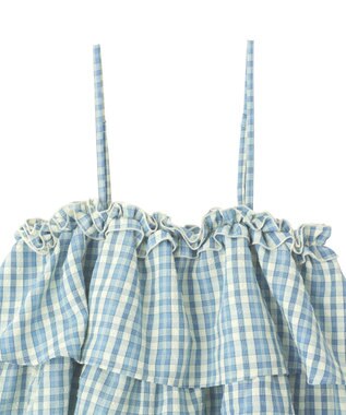 earth music&ecology 【予約】アソートチェックティアードビスチェ チェックサックス