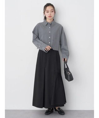 earth music&ecology クロップドポケットポイントシャツ Gray