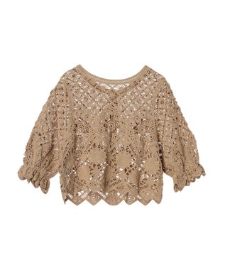 Green Parks ・ＳＵＧＡＲ　ＳＰＯＯＮ　２ｗａｙクロシェカーディガン Mocha