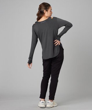 Chacott Chacott BALANCE ドライストレッチリフレクター長袖Tシャツ ダークグレー杢