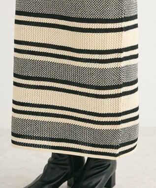 Green Parks ボーダーニットスカート Ivory