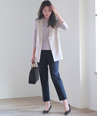 ANY SIS 【洗える】テーラード ジレ アイボリーベージュ