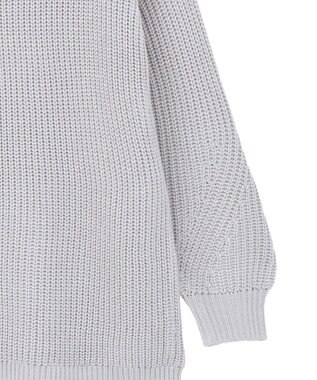 earth music&ecology 【毛玉防止 / 洗濯機洗い可】アンチピリングクロスネックルーズニット Gray