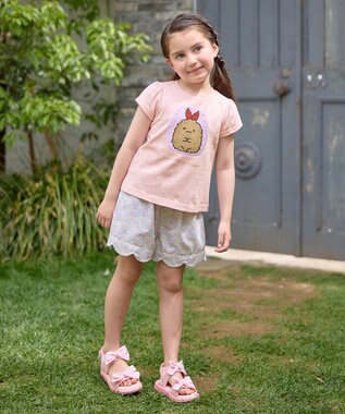 ANY KIDS 【WEB限定/すみっコぐらし】ミラクルスパンコールTシャツ ピンク(とんかつ・えびふらいのしっぽ)