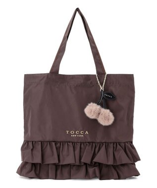 TOCCA SOGNO FUR CHARM TOTE トートバッグ【WEB＆一部店舗限定・A4サイズ対応】 ブラウン系
