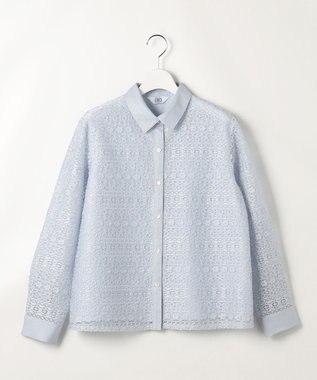 J.PRESS LADIES S ジオメトリックレース ブラウス サックス系