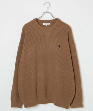 WEGO U.S. POLO ASSN.|別注畔編みニットプルオーバー ベージュ