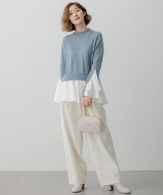 23区 S ナチュラルストレッチサキソニー バレル パンツ アイボリー系