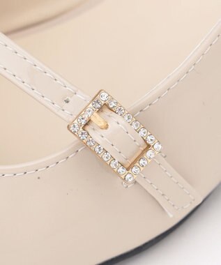 ANY SIS 【23.0~24.0cm】ミニストーンバックル パンプス ベージュエナメル