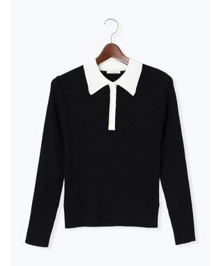 Te chichi パネルパターンアソートリブポロニット ブラック