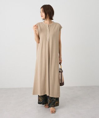 CRAFT STANDARD BOUTIQUE ピグメントヘンリーネックカットソーワンピース Beige