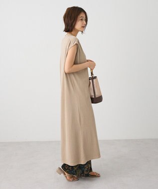 CRAFT STANDARD BOUTIQUE ピグメントヘンリーネックカットソーワンピース Beige
