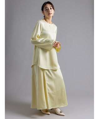 Te chichi 【Atelier Bonheur】サテンロングスカート(セットアップ可)《2025winter catalog item》 イエロー