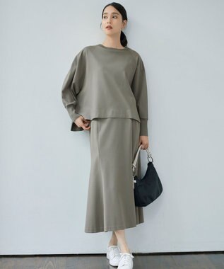 自由区 【セットアップ対応・洗える】エアーポンチ カットソー モカ