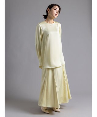 Te chichi 【Atelier Bonheur】サテンロングスカート(セットアップ可)《2025winter catalog item》 イエロー