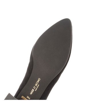 MODE ET JACOMO <MODE ET JACOMO>ヒールデザインアーモンドトゥパンプス ブラックスエード