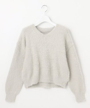 Feroux 【洗える】ニット×フレアスカート セットアップ ライトグレー系