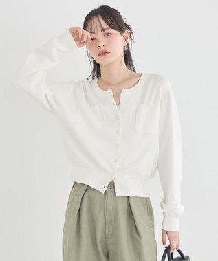 earth music&ecology ダブルポケットカーディガン Ivory