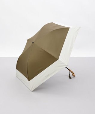 AURORA 【MACKINTOSH LONDON（マッキントッシュ ロンドン）】天然風バイカラー切継ぎ晴雨兼用パラソル（折りたたみ傘）