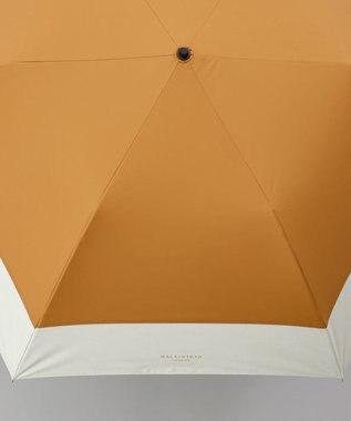 AURORA 【MACKINTOSH LONDON（マッキントッシュ ロンドン）】天然風バイカラー切継ぎ晴雨兼用パラソル（折りたたみ傘） キャメル
