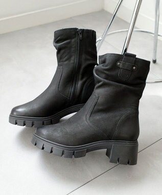 Pointer 本革ミドル丈ブーツ ブラック