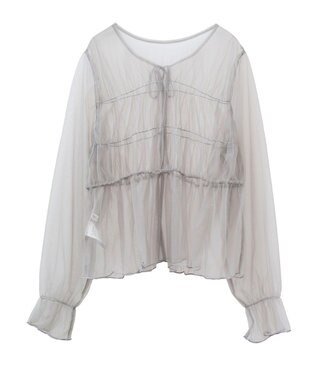 CRAFT STANDARD BOUTIQUE チュール２ｗａｙカーディガン Gray