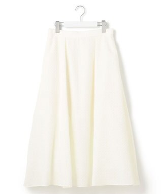 23区 S 【洗える】プレザンスジャカード タックスカート ホワイト系