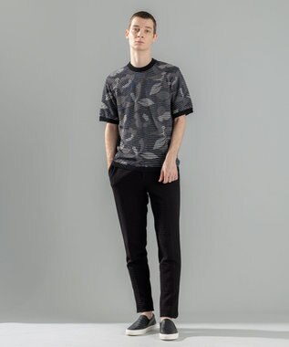 JOSEPH HOMME メキシカンブラインドジャガード　クルーネック半袖ニット ブラック系5